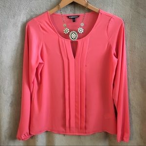Express Long-Sleeve Pink Blouse